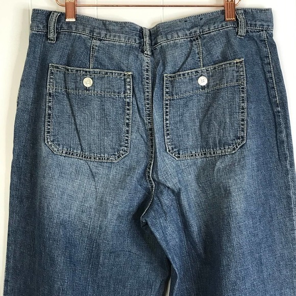 American Living 70's Vibe Patch Pocket Wide Leg Jeans SZ 10 - Picture 7 of 7